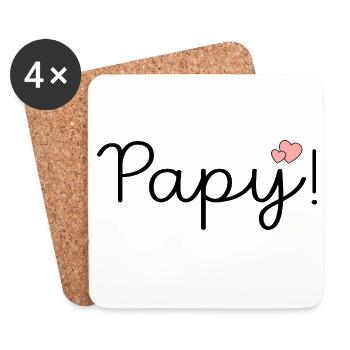 AMOUR PAPY - Dessous de verre (lot de 4) - blanc - Devant
