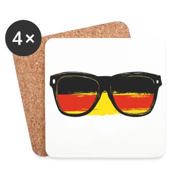 Sunglasses Germany Flag - Coasters (set of 4) - white - Front