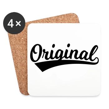 Lettrage original - Dessous de verre (lot de 4) - blanc - Devant