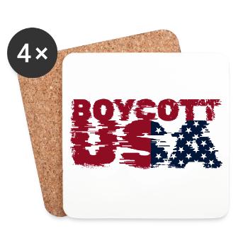 Boykott USA, Boykott Amerika, Glitch USA - Untersetzer (4er-Set) - Weiß - Vorne