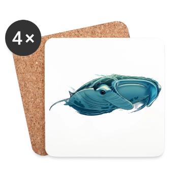 Majestätischer Mantarochen II : Anmut unter Wasser - Untersetzer (4er-Set) - Weiß - Vorne