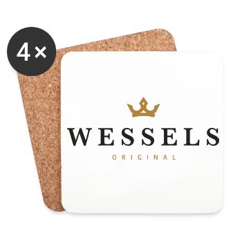 Logo original de la famille Wessels - Dessous de verre (lot de 4) - blanc - Devant