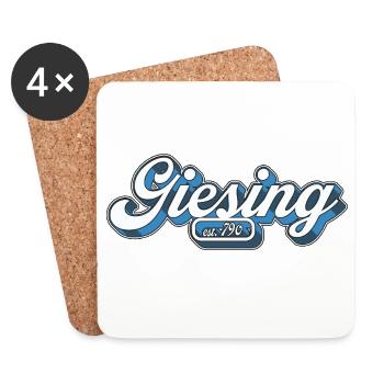Giesing est. 790 Retro Giasing München Minga 089 - Untersetzer (4er-Set) - Weiß - Vorne