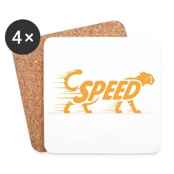 Cheetah Speed - Cooles Katzenlogo - Untersetzer (4er-Set) - Weiß - Vorne