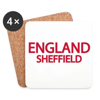 England Sheffield City Motiv in Rottönen - Untersetzer (4er-Set) - Weiß - Vorne