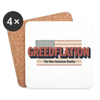 Greed Flation Patriotic Design - Coasters (set of 4) - white - Front