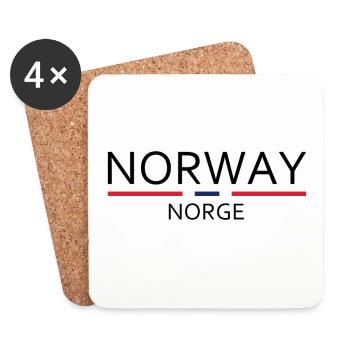Norway - Norge - Norway - Flag - Scandinavia - Coasters (set of 4) - white - Front