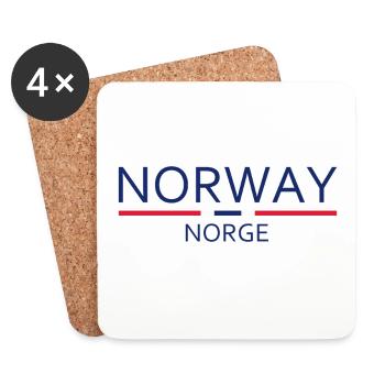 Norvège - Norvège - Norvège - Drapeau - Scandinavie - Dessous de verre (lot de 4) - blanc - Devant