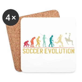Soccer Evolution Progression Design - Untersetzer (4er-Set) - Weiß - Vorne