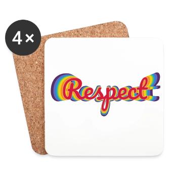 Respect in rainbow design - Coasters (set of 4) - white - Front
