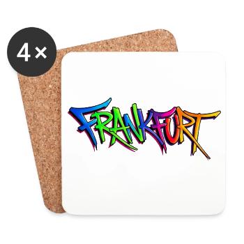 Paysage urbain de Francfort façon graffiti - Dessous de verre (lot de 4) - blanc - Devant