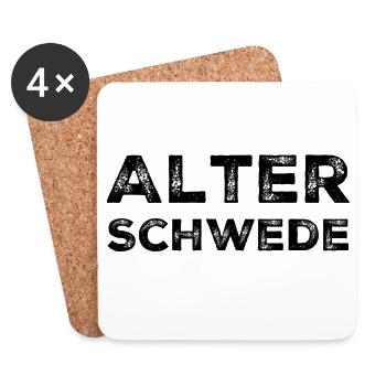 Alter Schwede Lustiger Ausdruck Spruch - Untersetzer (4er-Set) - Weiß - Vorne