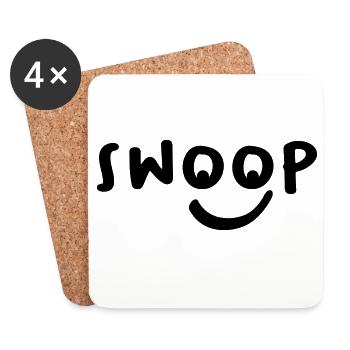 Swoop Gesicht Lachen Geschenk - Untersetzer (4er-Set) - Weiß - Vorne