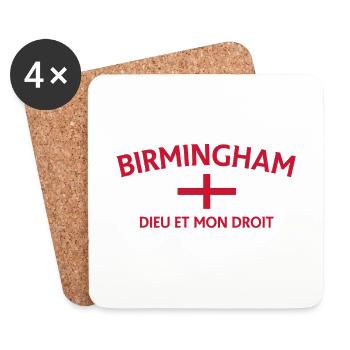 Birmingham Banner Dieu et Mon Droit - Coasters (set of 4) - white - Front