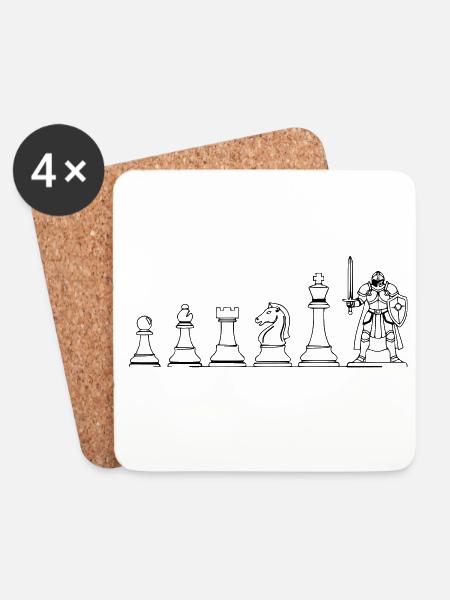 Spielfigur Brettspiel Evolution: Lustiges Design - Untersetzer (4er-Set) - Weiß