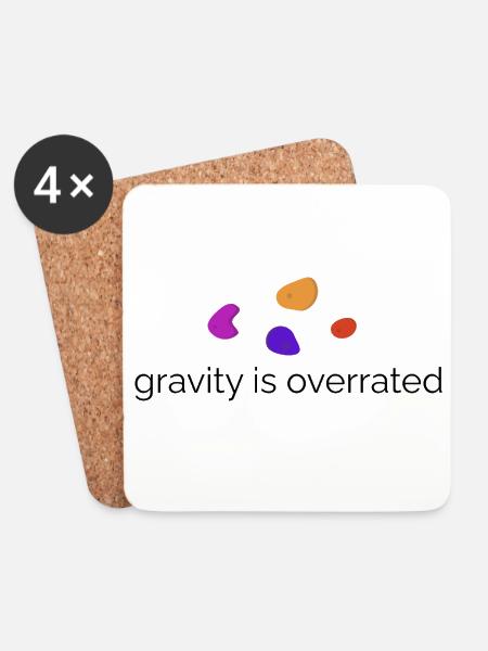 Gravity is overrated - Bouldern Design - Untersetzer (4er-Set) - Weiß