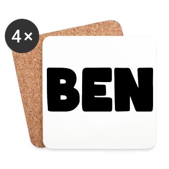 Ben Name - Coasters (set of 4) - white - Front