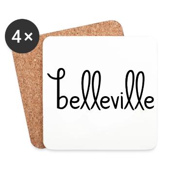 Belleville - Dessous de verre (lot de 4) - blanc - Devant