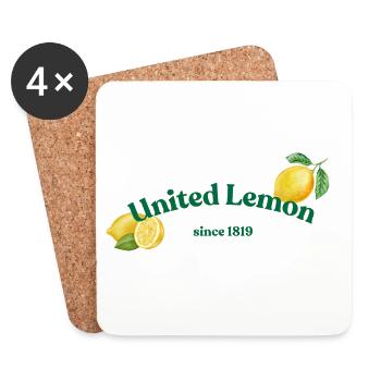 Citron uni - Dessous de verre (lot de 4) - blanc - Devant