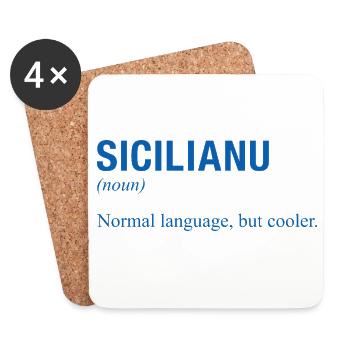 Sicilian language Sizilianisch - Coasters (set of 4) - white - Front
