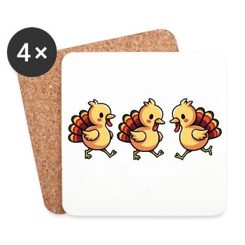 Bébé dinde de Thanksgiving - Dessous de verre (lot de 4) - blanc - Devant