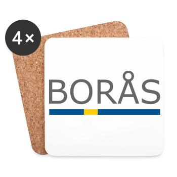 Sweden Flag - Boras - Sverige - Schweden - Coasters (set of 4) - white - Front