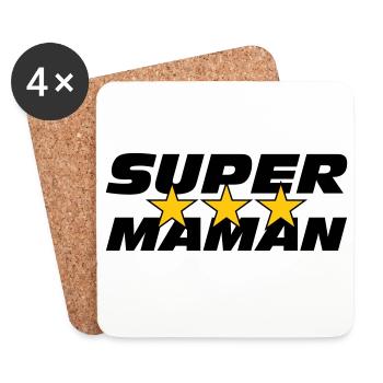 Super Maman - Fête des Mères - Dessous de verre (lot de 4) - blanc - Devant