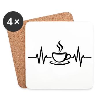 Broken Heart Kaffeetasse Minimalistisches Liniendesign - Untersetzer (4er-Set) - Weiß - Vorne