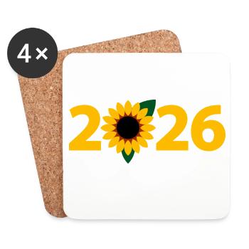 Gärtner 2026, Gartenarbeit 2026, Florist 2026 - Untersetzer (4er-Set) - Weiß - Vorne