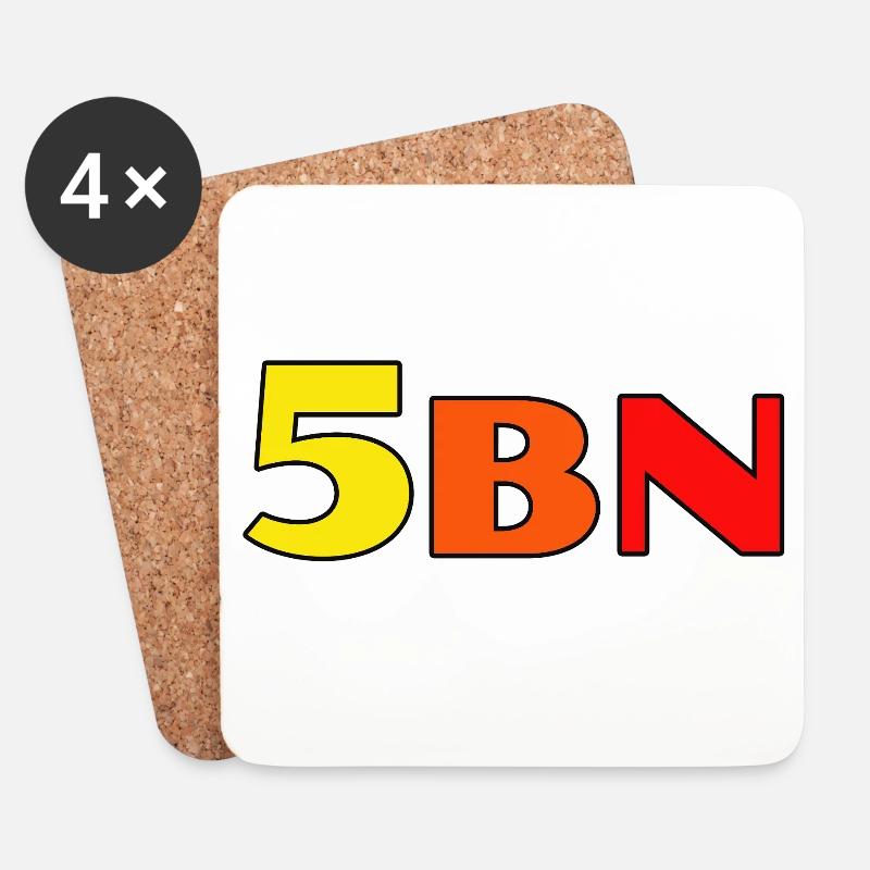 5BN Farbexplosion Blockbuchstaben - Untersetzer (4er-Set) - Weiß