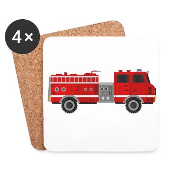Fire truck - Coasters (set of 4) - white - Front