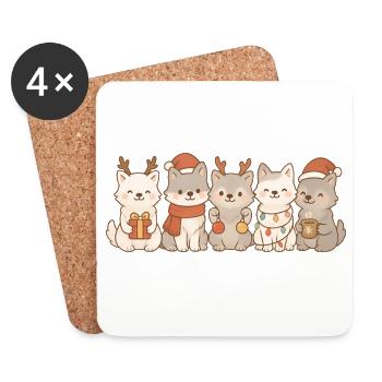 Arctic Wolves Enfants Garçons Filles Soucis de Noël - Dessous de verre (lot de 4) - blanc - Devant