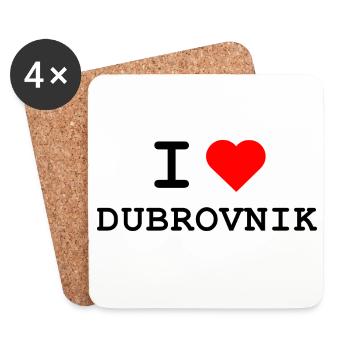 I love Dubrovnik - Ich liebe Dubrovnik - Coasters (set of 4) - white - Front
