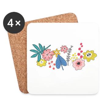 Flower tendril - Coasters (set of 4) - white - Front