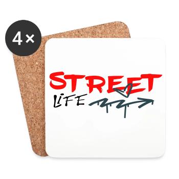 Street Life Graffiti  - Untersetzer (4er-Set) - Weiß - Vorne