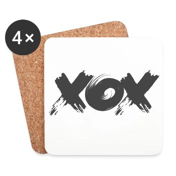 XOX – Minimal Love Design - Dessous de verre (lot de 4) - blanc - Devant