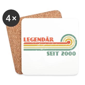 Legendär Seit 2000 Retro Rainbow - Untersetzer (4er-Set) - Weiß - Vorne