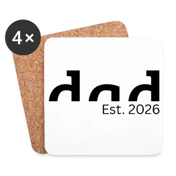 Dad Est. 2026 - Gift for Fathers-to-be - Coasters (set of 4) - white - Front