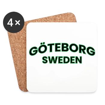 Gothenburg in a green outline - Coasters (set of 4) - white - Front