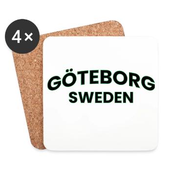 Conception du texte néon vert de Goteborg - Dessous de verre (lot de 4) - blanc - Devant