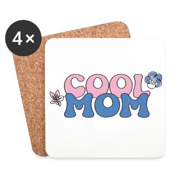 Cool Mom - Untersetzer (4er-Set) - Weiß - Vorne