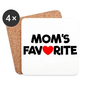 Enfant préféré Chéri de maman Je suis le préféré de maman - Dessous de verre (lot de 4) - blanc - Devant