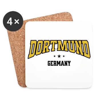 Conception de la police courbe Dortmund - Dessous de verre (lot de 4) - blanc - Devant
