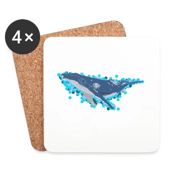 Humpback Whale for Sea Lovers - Coasters (set of 4) - white - Front