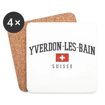 Yverdon-les-Bains Schweizer Flair - Untersetzer (4er-Set) - Weiß - Vorne