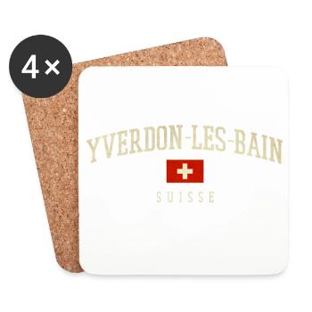 Yverdon-les-Bains Swiss emblem - Coasters (set of 4) - white - Front