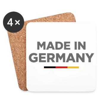 Made in Germany Shirt - Untersetzer (4er-Set) - Weiß - Vorne