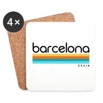 Barcelona - Spain - Spain - España - Coasters (set of 4) - white - Front