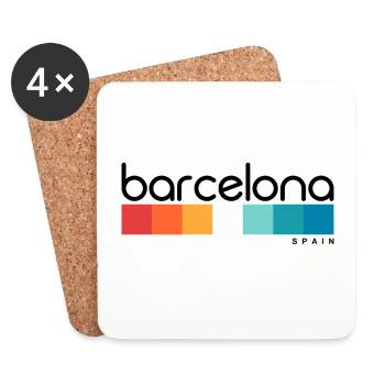 Barcelone - Espagne - Espagne - Espagne - Dessous de verre (lot de 4) - blanc - Devant