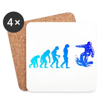 Modernes Snowboard Artwork - Untersetzer (4er-Set) - Weiß - Vorne